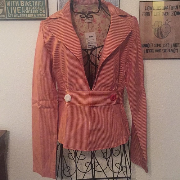 🐝 NWT brick red and cream blazer - Juniors - Picture 2 of 8